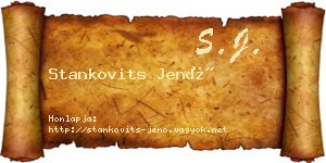 Stankovits Jenő névjegykártya